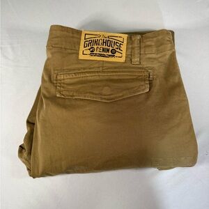 Grindhouse Denim Cargo Pants Wheat Stretch Utility Hiking Workwear 38 NWT